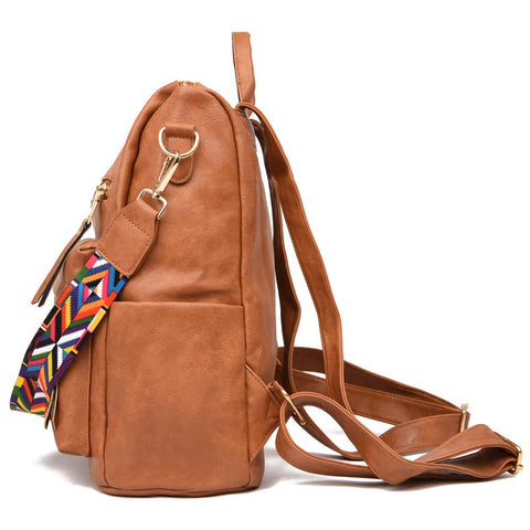 ZOCILOR Fashion Backpack Purse for Women Multipurpose Design Convertible Satchel Handbags and Shoulder Bag PU Leather Travel bag (Brown) ZOCILOR