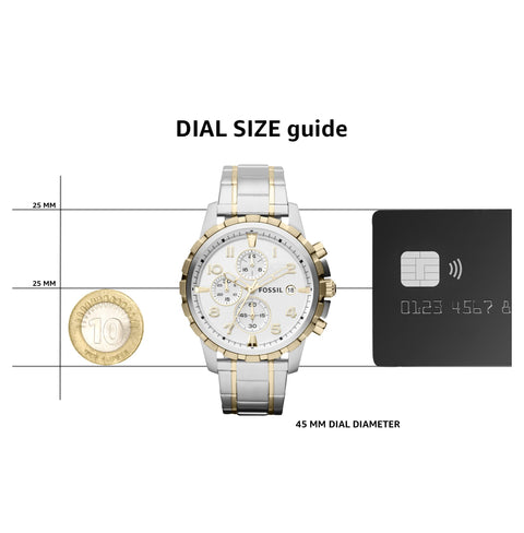 Fossil Men's Dean Quartz Stainless Steel Chronograph Watch, Color: Gold/Silver (Model: FS4795IE) Fossil