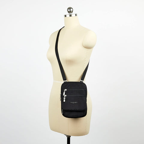 Baggallini Women's Rfid Journey Crossbody, Black/Sand Baggallini