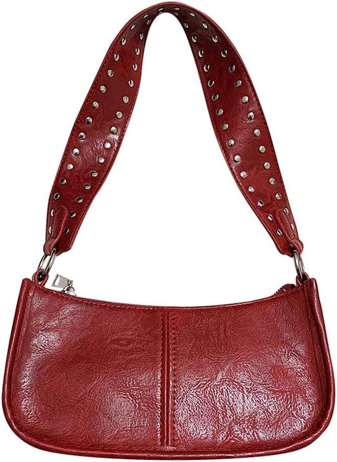 GETERUUV Shoulder Bags for Women Y2k Purse and Handbags Retro Studded Crossbody Bag Small Shoulder Purse Leather Hobo Handbag