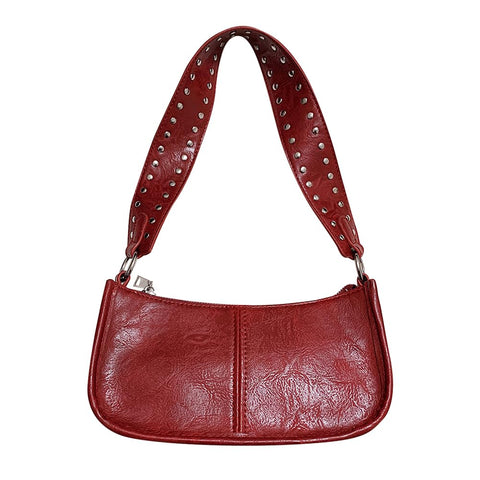 GETERUUV Shoulder Bags for Women Y2k Purse and Handbags Retro Studded Crossbody Bag Small Shoulder Purse Leather Hobo Handbag