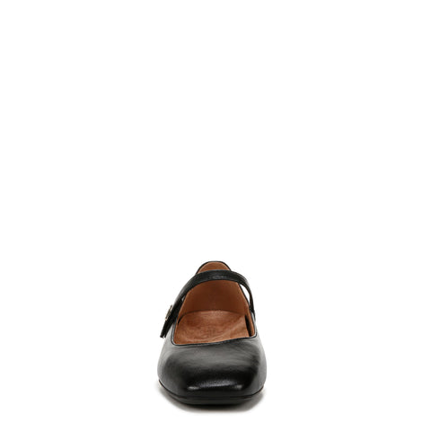 Vionic Women's Alameda Mary Jane Flat, Black Leather, 8.5