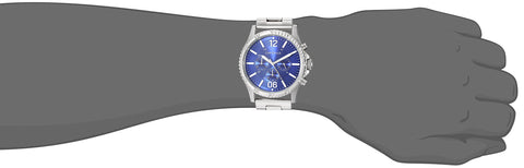 Caravelle by Bulova Men's Sport Chronograph Quartz Silver Tone Stainless Steel Watch, Blue Dial Style: 43A145 Bulova