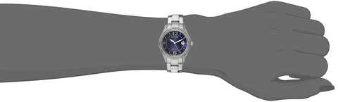 Citizen Women's Eco-Drive Dress Classic Crystal Watch in Stainless Steel, Blue Dial (Model: FE1140-86L) Citizen