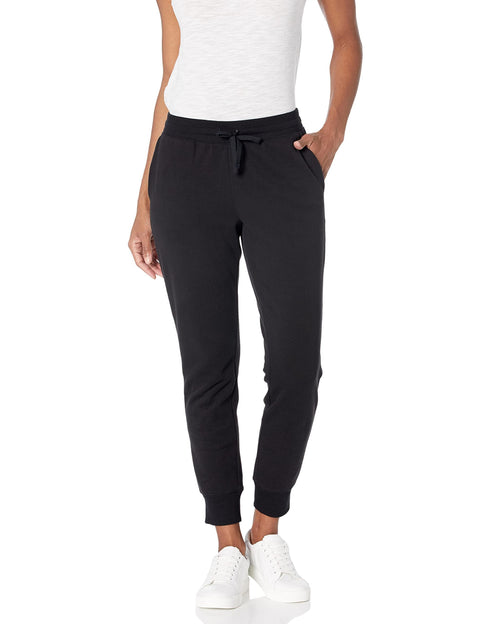 Amazon Essentials Women's Fleece Jogger Sweatpant (Available in Plus Size), Black, Large Amazon Essentials