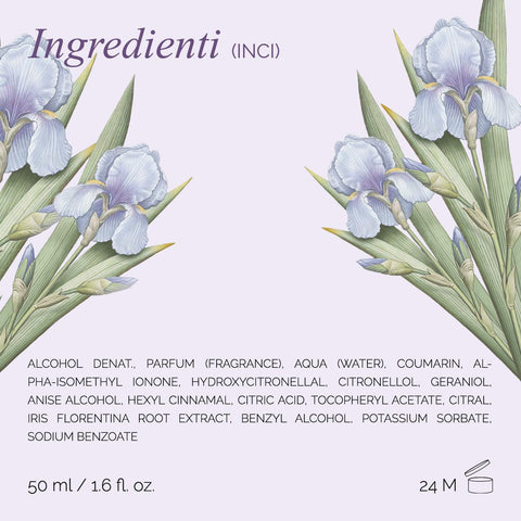 L'Erbolario Iris - Notes Of Bergamot, Iris And Vanilla - Sensual Fragrance For Women - Sweet Notes Of Iris Are Transferred To The Skin - Effuses Intensity - Long Lasting - 1.6 Oz EDP Spray L'Erbolario