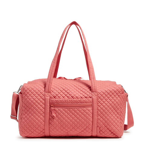 Vera Bradley Women's Cotton Large Travel Duffel Bag, Terra Cotta Rose - Recycled Cotton, One Size Vera Bradley