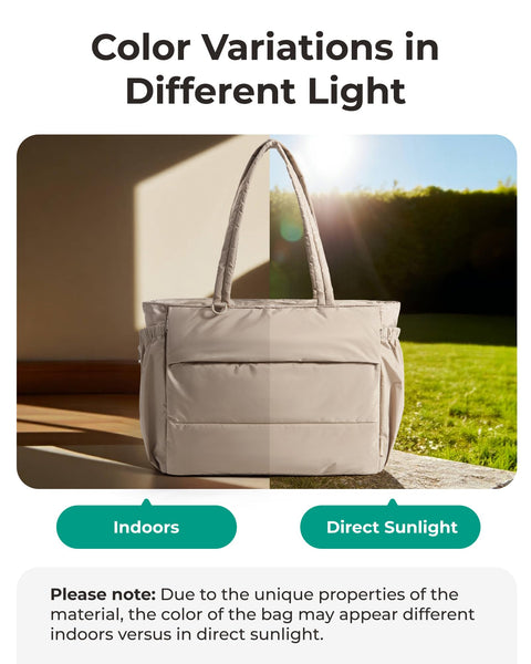 BAGSMART Tote Bag for Women, 22L Puffer Gym Bag for 40oz Tumbler, Work Tote Handbag for Travel Yoga College, Black