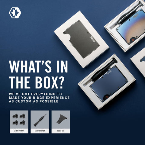 The Ridge Wallet for Men - Slim Minimalist Compact Wallet and Card Holder, RFID Protected Front Pocket Wallets with Integrated Money Clip (Alpine Navy)