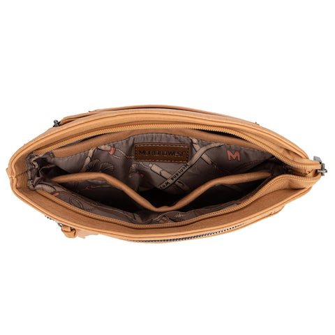 Montana West Multi Zip CCW Pocket Large Crossbody Bag With Adjustable Guitar Strap, Casual Soft Vegan Leather Shoulder Bag for Women MWC-185TN Montana West