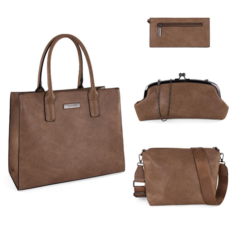 Tote Handbags 4Pcs Purses Set for Womens Purses and Handbags Shoulder Bag Wallet Large and Medium MWC4-289KH Montana West