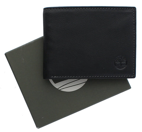 Timberland Men's Wellington Leather Rfid Bifold Commuter Security Wallet, Black, One Size