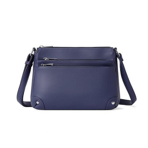 WESTBRONCO Crossbody Bags for Women, Medium Size Shoulder Handbags, Satchel Purse with Multi Zipper Pocket Navy Blue WESTBRONCO