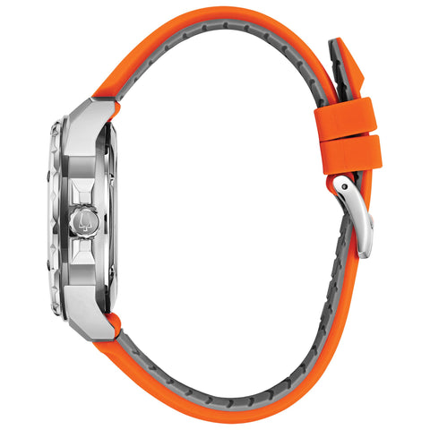 Bulova Men's Marine Star 'Series A' Automatic Watch with Orange Silicone Strap Style: 98A226 Bulova