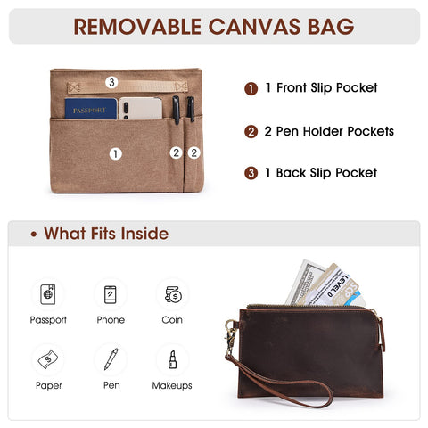Kattee Genuine Leather Totes for Women Shoulder Bag Top Handle Satchel Purse Set 3pcs 3-in-1 Kattee