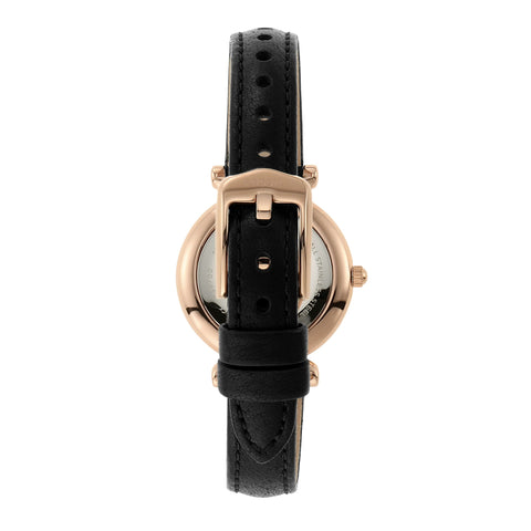 Fossil Women's Carlie Mini Quartz Stainless Steel and Leather Three-Hand Watch, Color: Rose Gold, Black (Model: ES4700) Fossil