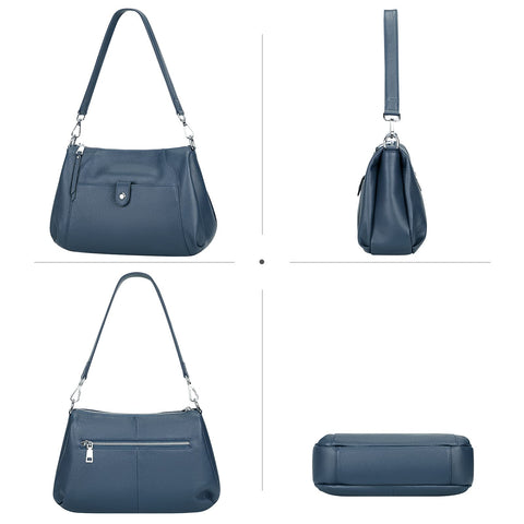 Over Earth Genuine Leather Small Hobo Crossbody Bags for Women Shoulder Purses and Handbags(O189E Indigo Blue) Over Earth