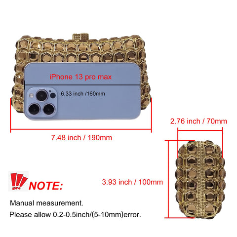 Unique Diamond Evening Bag Dress Up Prom Crystal Clutch Purse Women Bridal Party Wedding HUANG ZHUANG