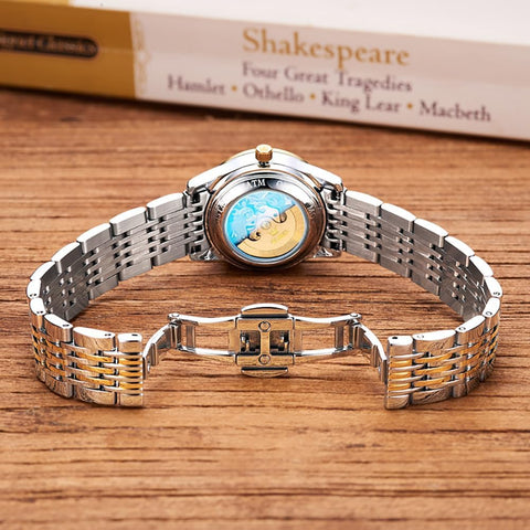 OLEVS Womens Automatic Watch Diamond Fashion Luxury Dress Mechanical Self Winding Stainless Steel Ladies Wrist Watches for Women Luminous Waterproof OLEVS