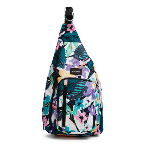 Vera Bradley Women's Recycled Lighten Up Reactive Sling Backpack, Island Floral, One Size Vera Bradley