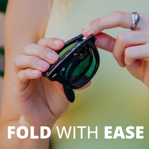 Foldies Classic Folding Sunglasses Polarized, UV400, UVA, UVB Protection for Men Women, Folding Sunglasses Leather Case