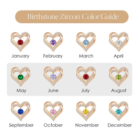 CDE Forever Love Heart Stud Earrings for Women, 925 Sterling Silver Birthstone Heart Stud Earrings Christmas Day Mother's Day Gift Anniversary Birthday Jewelry Gifts for Women Wife Her