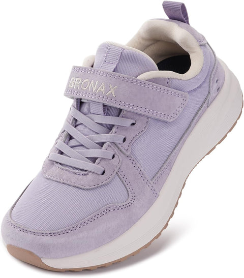 BRONAX Retro Tennis Shoes for Girls Size 10.5 Little Kids Running Sneakers Athletic Gym Comfortable Mesh Breathable Rubber Outsole Pre School Purple 29