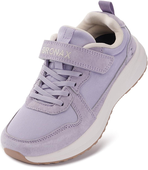 BRONAX Retro Tennis Shoes for Girls Size 10.5 Little Kids Running Sneakers Athletic Gym Comfortable Mesh Breathable Rubber Outsole Pre School Purple 29
