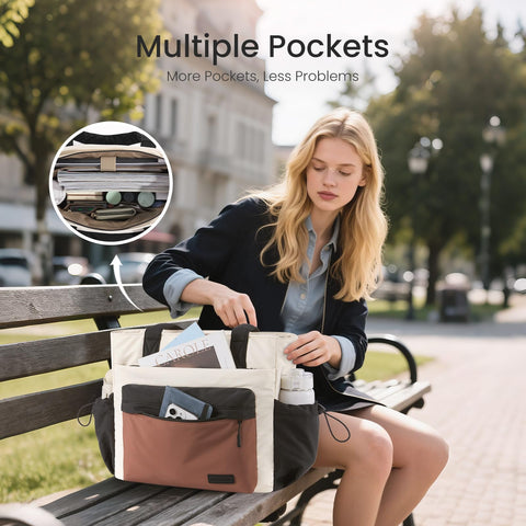 LOVEVOOK Tote Bag for Women, Puffer Work Tote with Zipper & Compartments, Travel bag Shoulder Handbag for Nurse Teacher Daily Use, Lightweight Large Totes Bag for Women