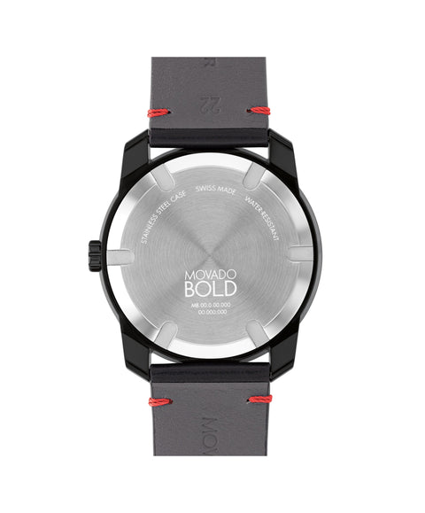 Movado Bold TR90 Ultra Modern Watch for Men and Women - Swiss Quartz 3H Movement, Leather Strap - Water Resistant 3ATM/30 Meters - Sporty Style Wristwatch for Everyone - 42mm Movado
