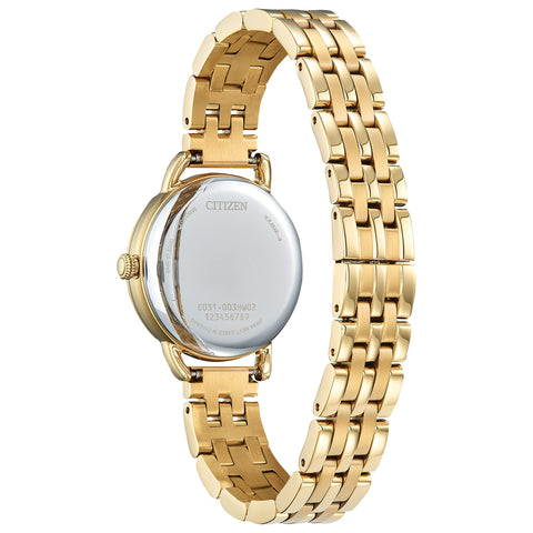 Citizen Ladies' Eco-Drive Classic Watch in Gold-Tone Stainless Steel, Silver-Tone Dial Citizen