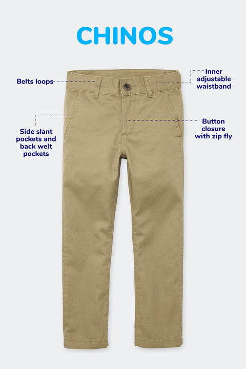 The Children's Place Boys Stretch Chino Pants,Flax/Tidal 2 Pack,8