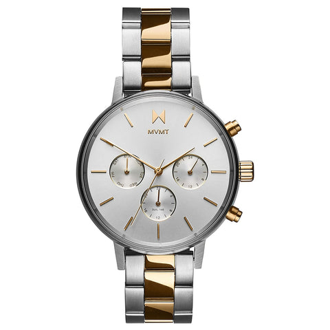 MVMT Nova - Dual Timezone Women’s Wristwatch - Minimalist Dress Watch for Women - 3 ATM/30 Meters Water-Resistant Timepiece - Stainless Steel Analog Women’s Watch with Interchangeable Bands - 38mm MVMT