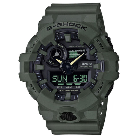 Casio Men's XL Series G-Shock Quartz 200M WR Shock Resistant Resin Color: Matte Olive Green (Model GA-700UC-3ACR) G-Shock
