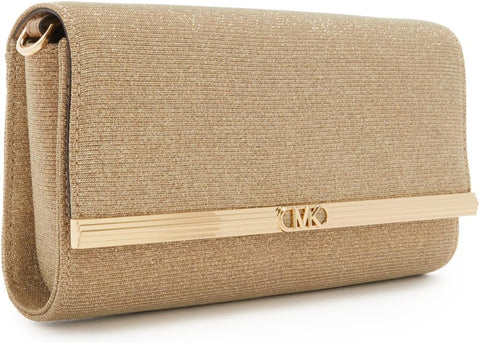 Michael Kors Mona Large East West Clutch, Pale Gold Michael Kors