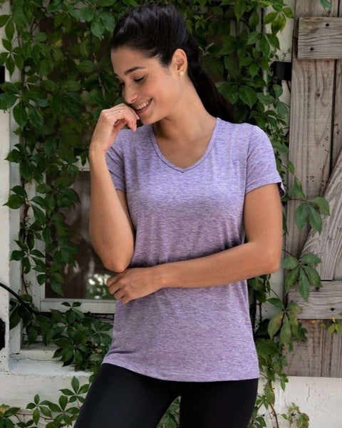 Real Essentials Women's V-Neck Activewear T-Shirt, Quick Dry, 5-Pack XL Real Essentials