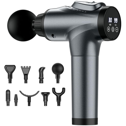 APHERMA Massage Gun, Muscle Massage Gun for Athletes Handheld Electric Deep Tissue Back Massager, Percussion Massage Device for Pain Relief with 30 Speed Levels 9 Heads APHERMA