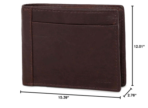 Fossil Men's Neel Leather Bifold with Coin Pocket Wallet, Brown, (Model: ML3890200) Fossil
