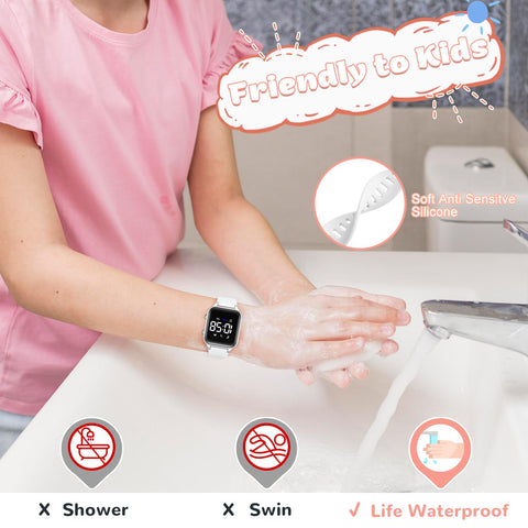 L LAVAREDO Waterproof Kids Digital Watches for Boys Girls,Sport Watch with Pedometer Stopwatch Vibration Alarm for Ages 5-13,No App Fitness Tracker Watch for Kids Teens Birthday