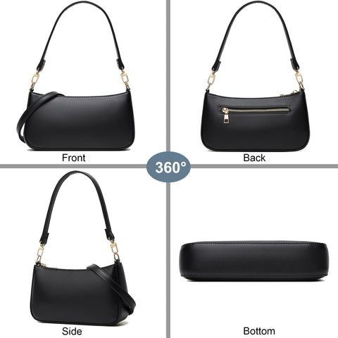 NIUEIMEE ZHOU Shoulder Bag for Women Retro Vegan Leather Classic Tote HandBags Purses with Zipper Closure