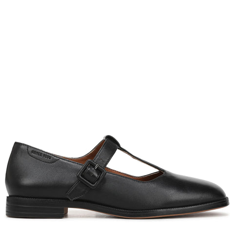 Franco Sarto Women's Kenley Mary Jane Flat Black Leather 7 M