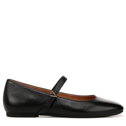 Vionic Women's Alameda Mary Jane Flat, Black Leather, 8.5