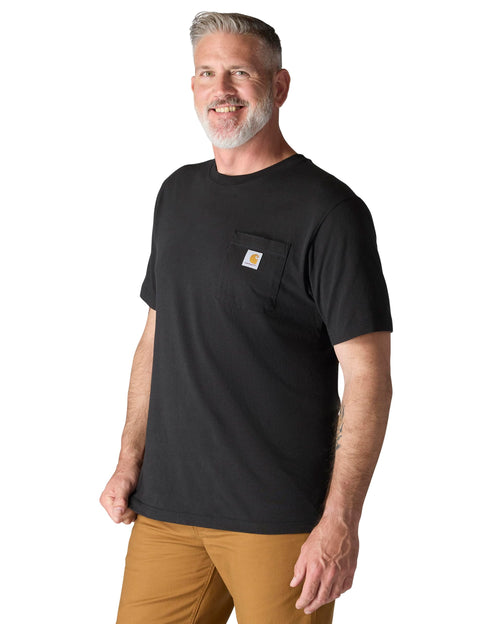 Carhartt Mens Loose Fit Heavyweight Short-Sleeve Pocket T-Shirt Work Utility T Shirt, Black, XX-Large US