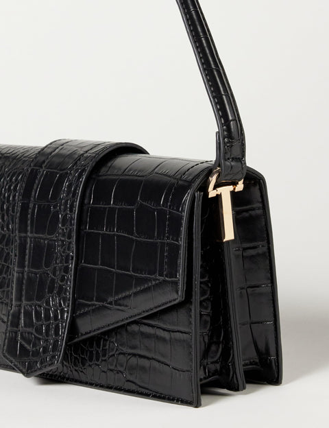 The Drop Women's Safiya Flap Shoulder Bag, Black, One Size The Drop
