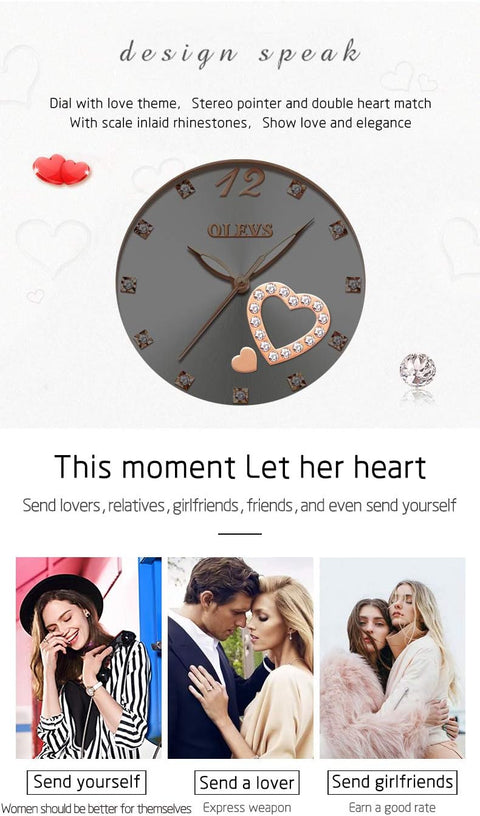 OLEVS Womens Watch Gift Set with Bracelet Rose Gold Minimalist Slim Thin Casual Dress Analog Quartz Wrist Watches for Lady Female Waterproof Black Dial Two Tone