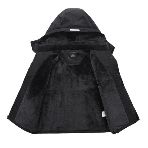 IDTALHZY Kid's Ski Jacket Waterproof Winter Coat Boy's and Girl's Fleece Snowboarding Jackets with Detachable Hood