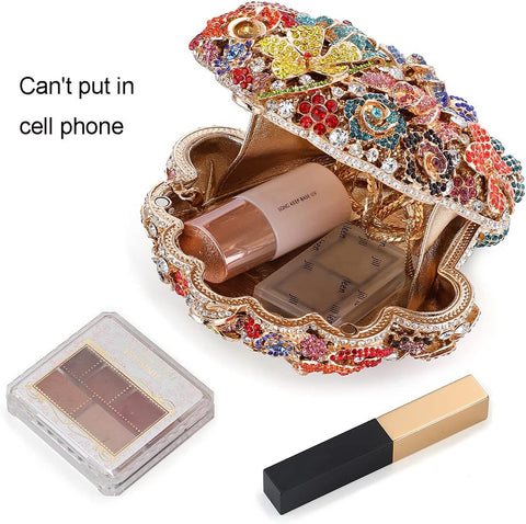 MOSSMON Flower Crystal Evening Clutch Bag Elegant Bride Wedding Party Purse for Women MOSSMON