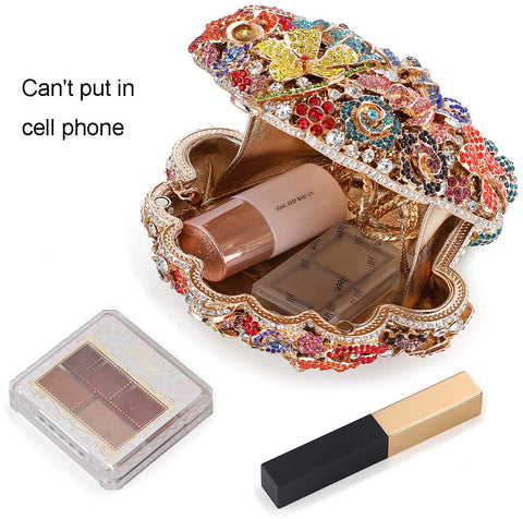 MOSSMON Flower Crystal Evening Clutch Bag Elegant Bride Wedding Party Purse for Women MOSSMON