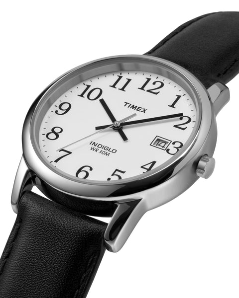 Timex T2H281 Easy Reader 35mm Black Leather Strap Watch