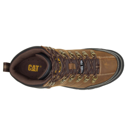 Cat Footwear Men's Threshold Waterproof Steel Toe Work Boot, Real Brown, 10.5